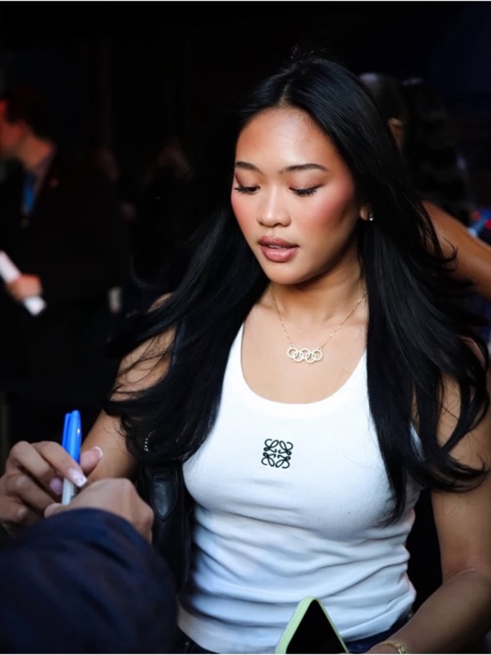 Loewe Anagram cotton jersey tank top as seen on Suni Lee